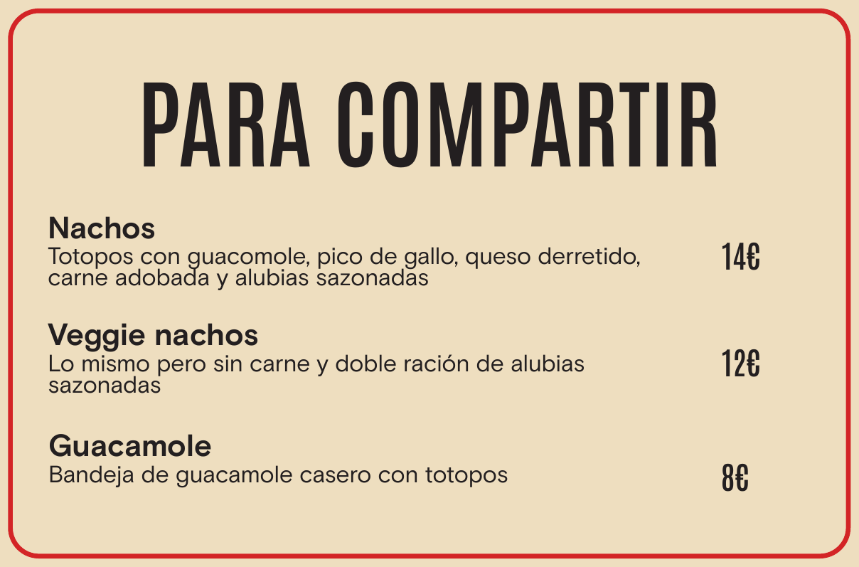 Platillos para compartir